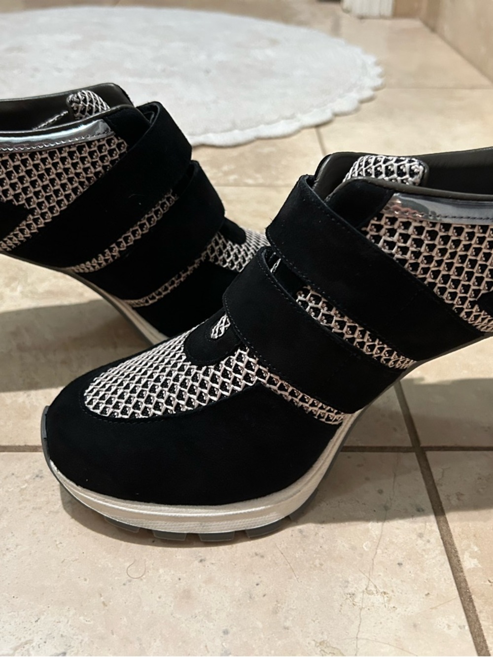 The Blake Women's Black and White Heeled Sneaker